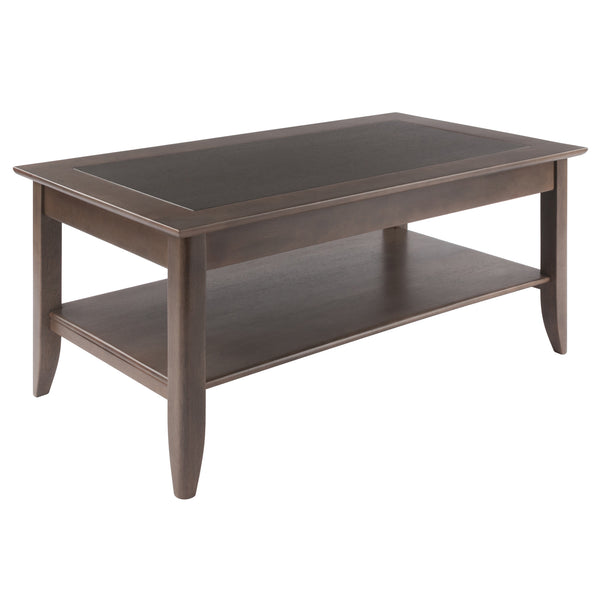 Winsome Wood Santino Coffee Table - Contemporary Oyster Gray With Stylish Inlay, Storage Shelf & Elegant Design Oyster Gray Solid ,Composite Wood 16640-winsome-wood
