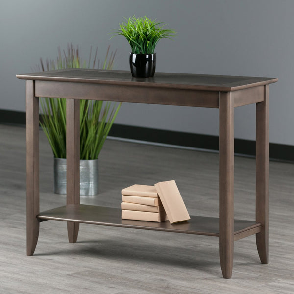 Winsome Wood Santino Console Hall Table In Contemporary Oyster Gray With Elegant Design & Ample Storage Options Oyster Gray Solid ,Composite Wood 16648-winsome-wood