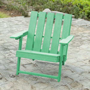 English Elm Shoreline Recycled Hdpe Folding Adirondack Chair Fully Assembled Modern Patio Seating Green B2745P409682