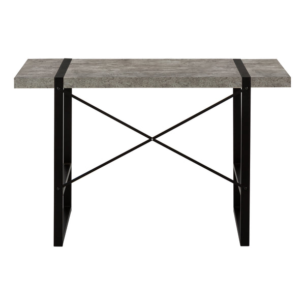 English Elm Computer Desk - Contemporary Grey Laminate Workstation With Sturdy Black Metal Frame, Minimalist Style B2710P219883