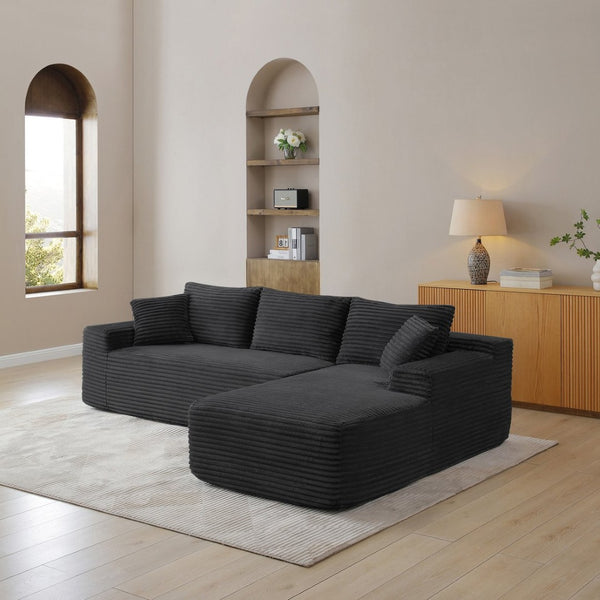 English Elm 105'' Modular L-shape Sectional Deep Seat Corduroy Couch for Living Room Lounge W1117S00388