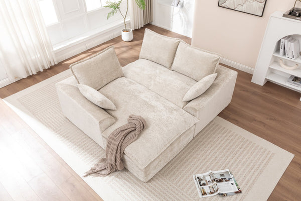 English Elm 103" Cloud Sectional Couch - Reversible L-Shaped Modular Sofa For Stylish Living Room Comfort W1170S00040