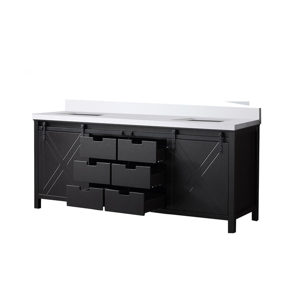 English Elm Brown Double Bath Vanity With White Quartz Countertop – Elegant Storage Solution For Bathrooms B2731P260067