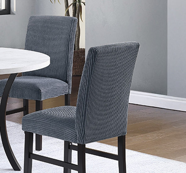 English Elm Dark Gray Corduroy 2pc Dining Chairs Set – Modern Upholstered Padded Side Chairs with Curved Legs, Sturdy Design B011P334821
