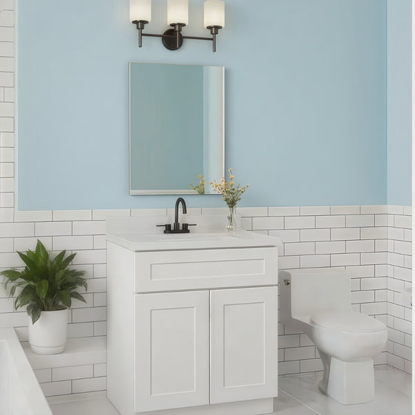 English Elm White Shaker Base Cabinet With Soft-Close Doors & Adjustable Shelf - Ideal For Kitchen & Laundry Storage T2950P361482-GIGA