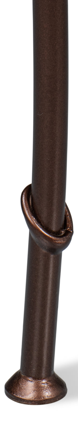 Sarreid Kew Gardens Leather Nesting Tables - Stylish Embossed Leather & Iron Faux Bamboo Design For Your Home Brown  16696