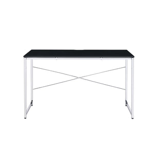 English Elm Rectangular Desk with Sleek Metal Frame and Durable Rectangular Top for Modern Home Office Workspaces Black,Chrome B016P329793