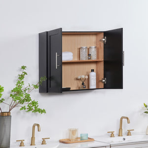 English Elm Wood Hanging Cabinet With Sleek Beadboard Design, Adjustable Shelves & Durable Storage Solution W914P292871-GIGA