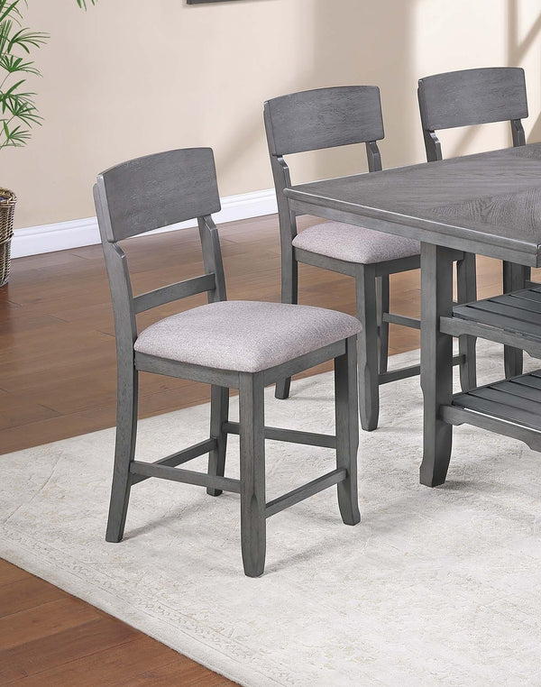 English Elm Contemporary 7-Piece Counter-Height Dining Set With Stylish Storage & 6 Comfortable High Chairs B011S01877