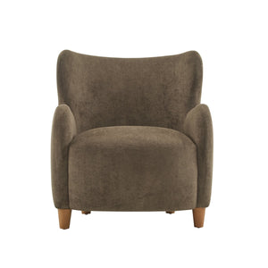 English Elm Christopher Knight Home® - Lucia Velvet Wingback Armchair with Pocket Spring Cushion, Mid-Century Birch Legs, Luxe Comfort Brown 31.5 L x 30.75 W x 30.5 H N776P205426D