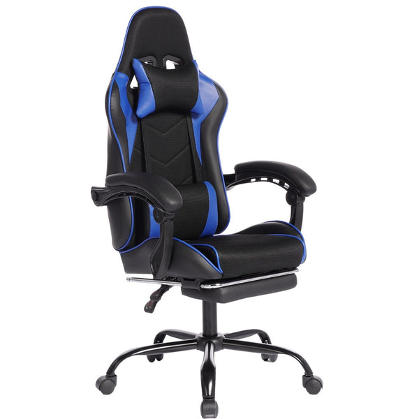 English Elm Deepfurniture Racing Style Gaming Chair Pu Leather Massage Lumbar Footrest Home Office W3860P428603