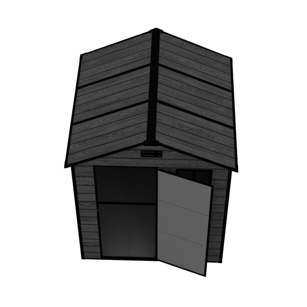 English Elm Campcraft Resin Storage Shed 6x6 Ft Polypropylene Waterproof Outdoor Wood Grain W1598S00029
