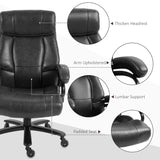 English Elm Vinsetto Big and Tall Office Chair, Pu Leather Desk Chair 400Lb, Black