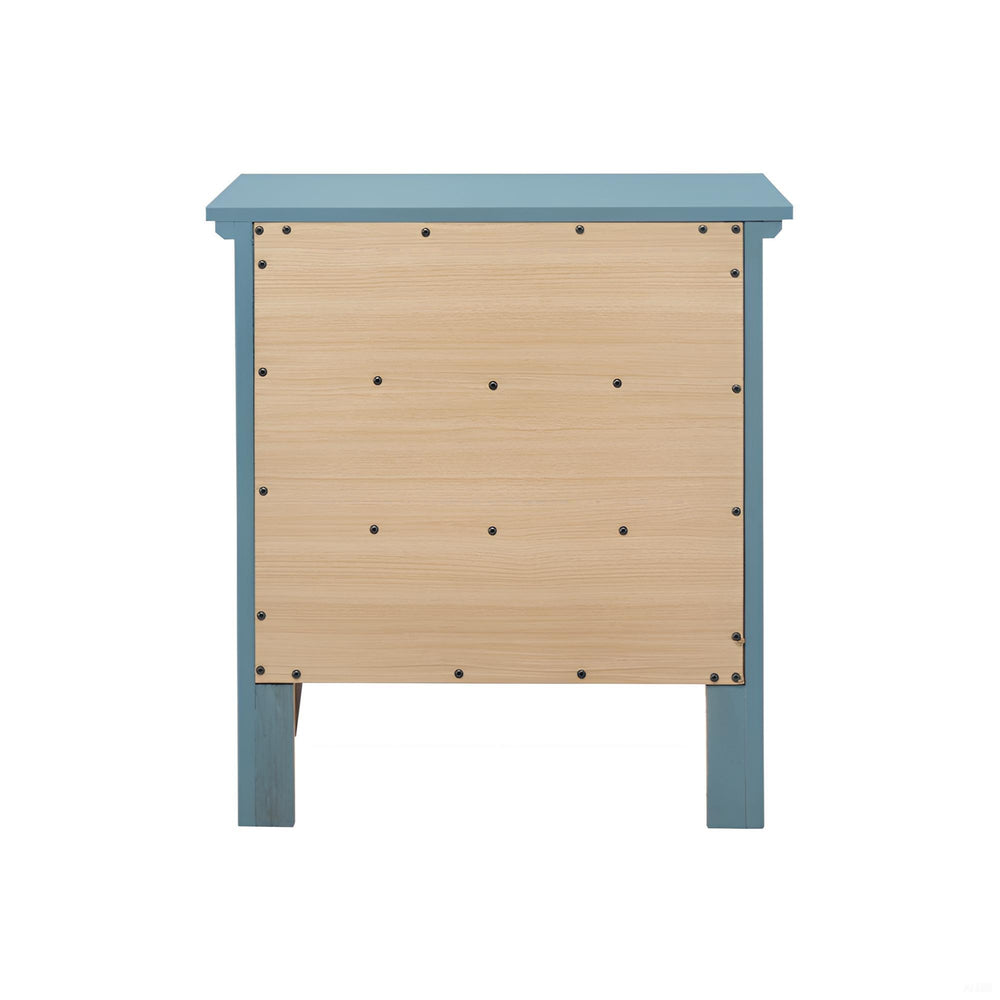 English Elm Casual Teal Storage Nightstand with Drawer Space, 26"H x 24"W x 18"D, No Assembly, Bright Accent B078108335