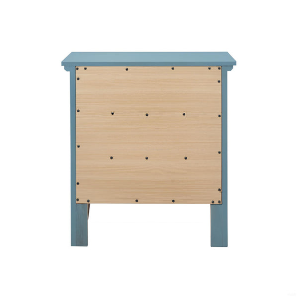 English Elm Casual Teal Storage Nightstand with Drawer Space, 26"H x 24"W x 18"D, No Assembly, Bright Accent B078108335