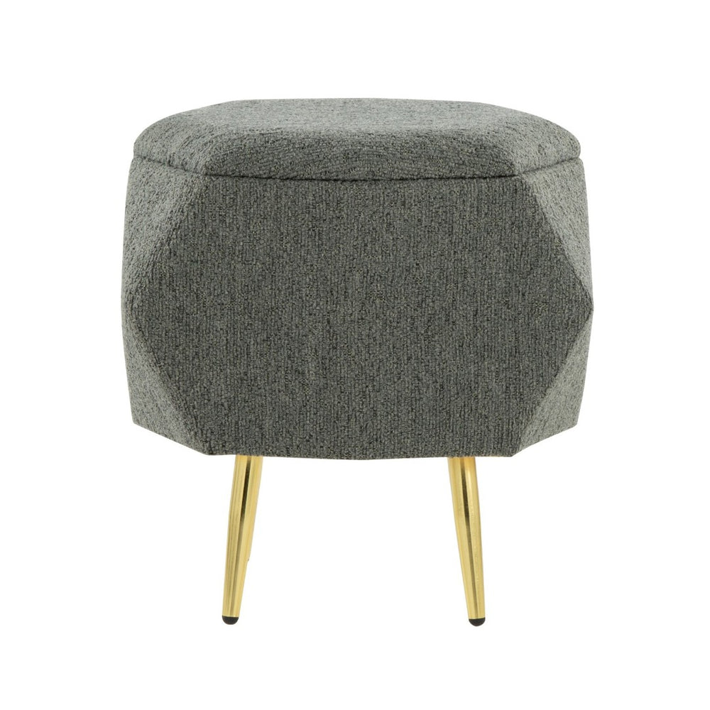 English Elm Ottoman Upholstered Storage Footrest with Metallic Legs for Living Room Bedroom Gold,Green B202P471507