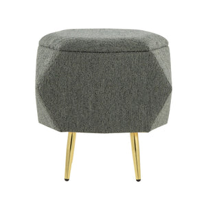 English Elm Ottoman Upholstered Storage Footrest with Metallic Legs for Living Room Bedroom Gold,Green B202P471507