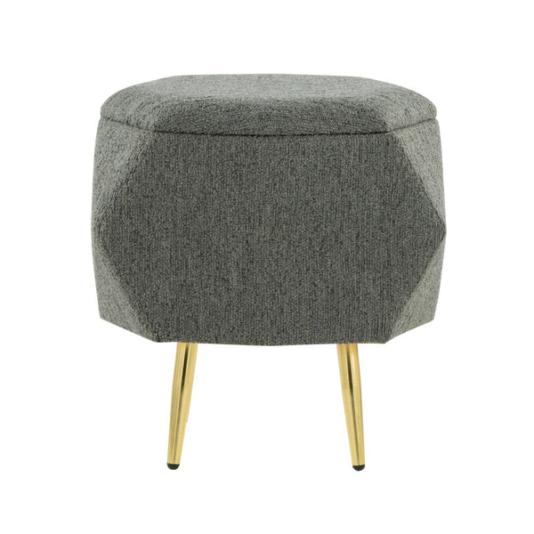 English Elm Ottoman Upholstered Storage Footrest with Metallic Legs for Living Room Bedroom Gold,Green B202P471507