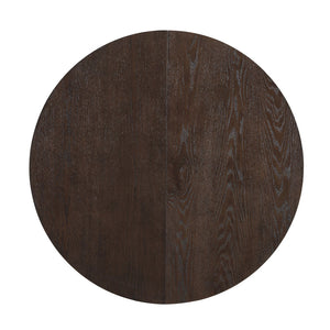 English Elm TOPMAX Solid Wood 5-Piece Extendable Round Dining Set with 16.2" Removable Leaf and Upholstered Chairs Espresso SP000062AAP