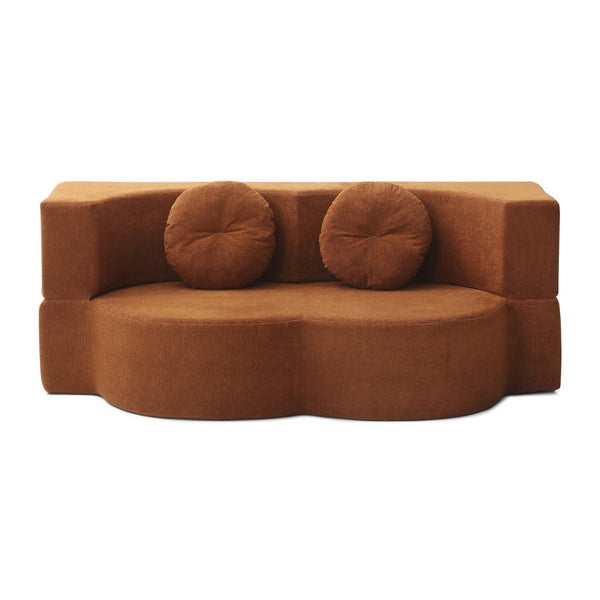 English Elm 2-in-1 Folding Floor Sofa Foam Sleeper Twin Futon Couch for Compact Living Spaces Orange W1117P419838