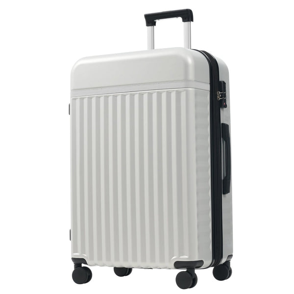 English Elm Luggage Set 5 Piece Abs Hardside Expandable Spinner Wheels Tsa Lock Travel Bags Grey+White N732P326115D