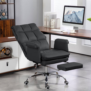 English Elm Homcom Ergonomic Executive Office Chair With Footrest, Reclining Pu Leather Design For Ultimate Comfort W2225P250008