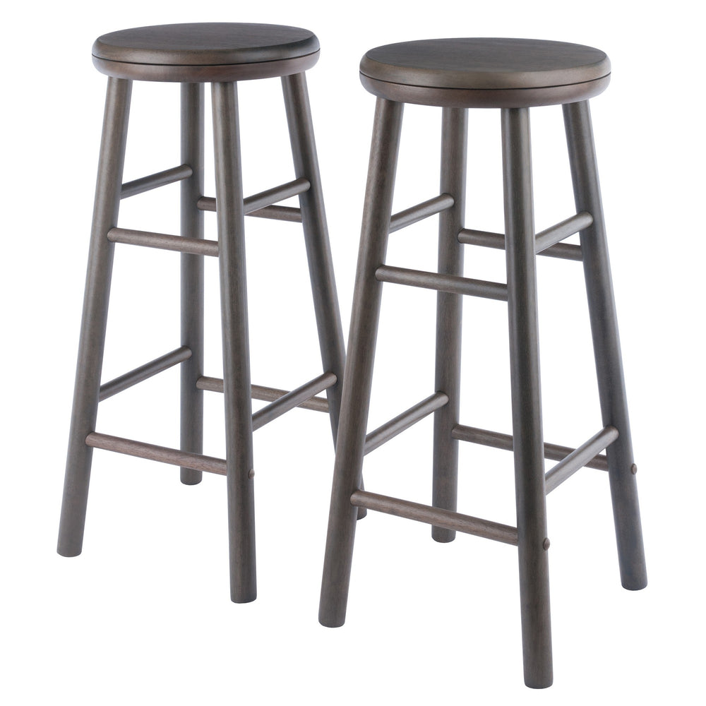 Winsome Wood Shelby 2-piece Oyster Gray Swivel Seat Bar Stool Set - Stylish, Space-saving Design For Any Décor Oyster Gray Solid Wood 16732-winsome-wood
