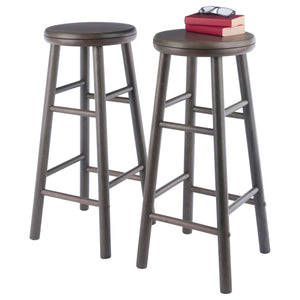 Winsome Wood Shelby 2-piece Oyster Gray Swivel Seat Bar Stool Set - Stylish, Space-saving Design For Any Décor Oyster Gray Solid Wood 16732-winsome-wood