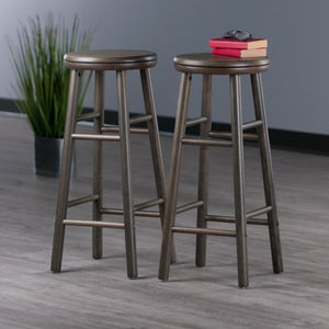 Winsome Wood Shelby 2-piece Oyster Gray Swivel Seat Bar Stool Set - Stylish, Space-saving Design For Any Décor Oyster Gray Solid Wood 16732-winsome-wood