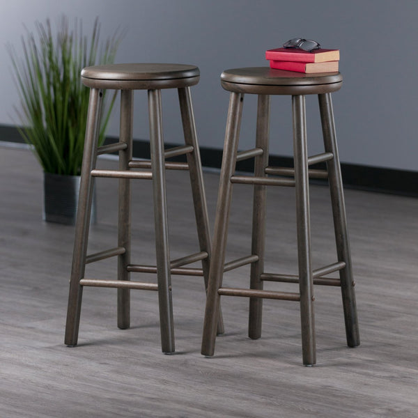 Winsome Wood Shelby 2-piece Oyster Gray Swivel Seat Bar Stool Set - Stylish, Space-saving Design For Any Décor Oyster Gray Solid Wood 16732-winsome-wood