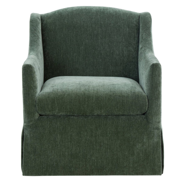 English Elm Luisa Swivel Accent Chair Skirted Tailored Silhouette for Formal Living Rooms Green B050P451387
