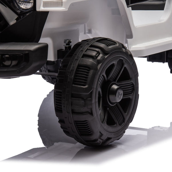 English Elm 12v Kids Electric Ride on Truck with Parental Remote Four Wheel Suspension and Led Lights White W1578P187457