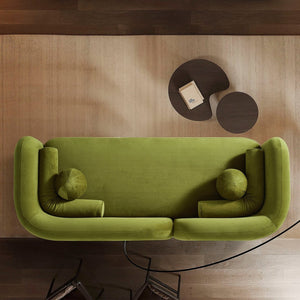 English Elm Donna Low-profile Velvet Sofa with Japandi Calm for Minimalist Living Rooms B183P423291