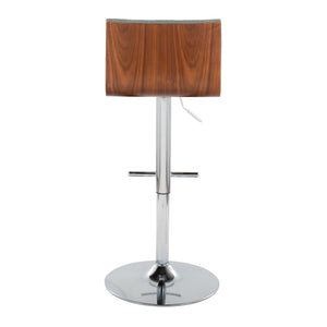 English Elm Contemporary Swivel Barstools with Tufted Seat Chrome Base Wood Back Set of 2 B202S00980