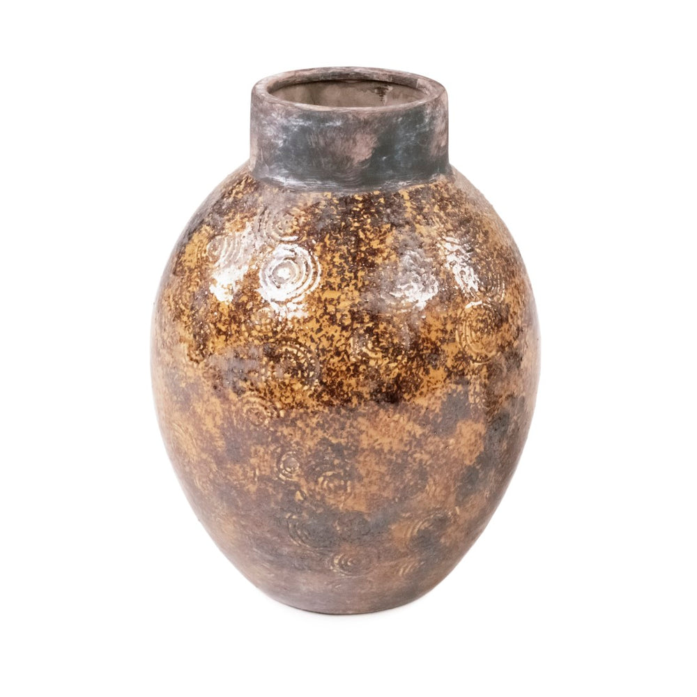 Distressed Textured Vase (16758L B93A) Zentique