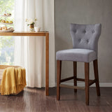 Madison Park Avila Transitional Tufted Back Counter Stool FPF20-0532 Grey