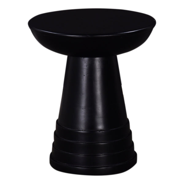 English Elm Modern Pedestal Side Table with White Marble Top and Fluted Mango Wood Base — Chic Compact Accent Piece Black 22 L x 19 W x 19 H B2741P286133