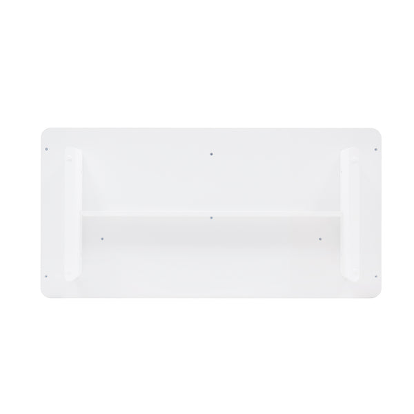 English Elm Ella 47" Coffee Table with Full-Extension Drawers, Open Shelf & Rounded Edges for Modern Living White B365S00062