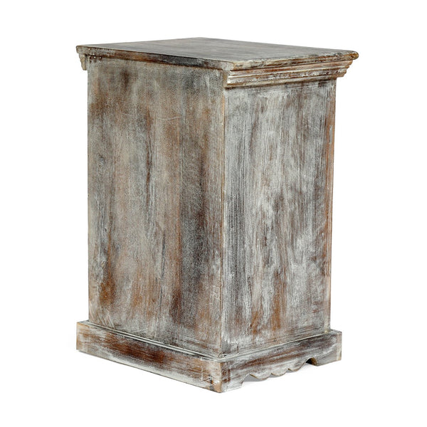 English Elm Christopher Knight Home® - WOODEN Boho Mango Wood Nightstand with 1 Drawer & 1 Door, Washed Distressed White Finish, 17.75"W x 24"H 69357.00