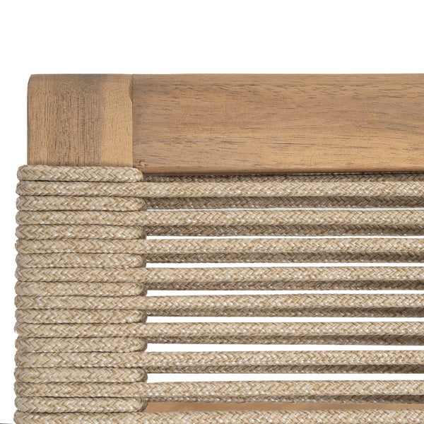 English Elm Christopher Knight Home® - Catania Teak+Beige Outdoor Rope Chaise Lounge Set of 2 – Acacia Wood Frames, 4-Position Adjustable, Weather-Resistant Comfort N775P203284G