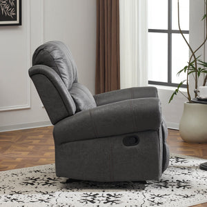 English Elm Christopher Knight Home® - 40.75" Wide Suede Manual Glider Recliner Chair with Rolled Arms, Microfiber Comfort & Infinite Positions Slate N763P264499E
