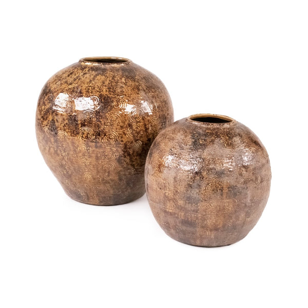 Distressed Textured Vase (16799L B93) Zentique