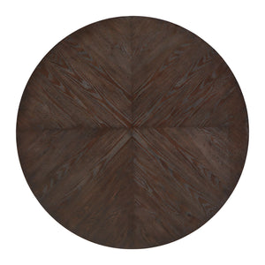 Avesbury Oak Veneer Round Dining Table with Gold Accents for Modern Spaces