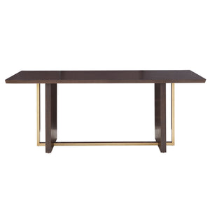 Homelegance Avesbury Oak Veneer Dining Table with Gold Accent Iron Frame Seats Four 167ES-78