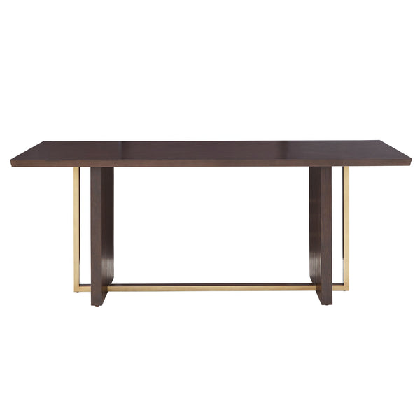 Homelegance Avesbury Oak Veneer Dining Table with Gold Accent Iron Frame Seats Four 167ES-78