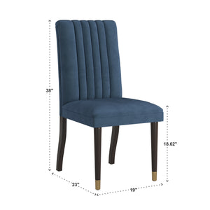 Avesbury Velvet Dining Chair with Channel Tufted Back and Gold Accent Legs