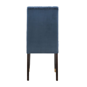Avesbury Velvet Dining Chair with Channel Tufted Back and Gold Accent Legs