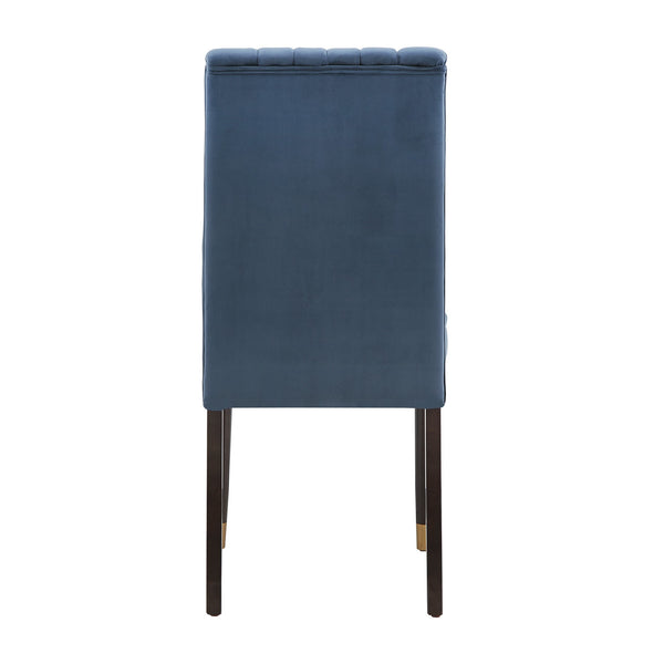Avesbury Velvet Dining Chair with Channel Tufted Back and Gold Accent Legs