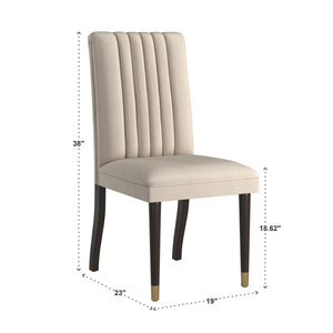 Avesbury Velvet Dining Chair with Channel Tufted Back and Gold Accent Legs