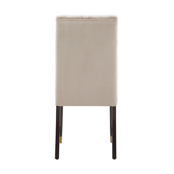 Avesbury Velvet Dining Chair with Channel Tufted Back and Gold Accent Legs